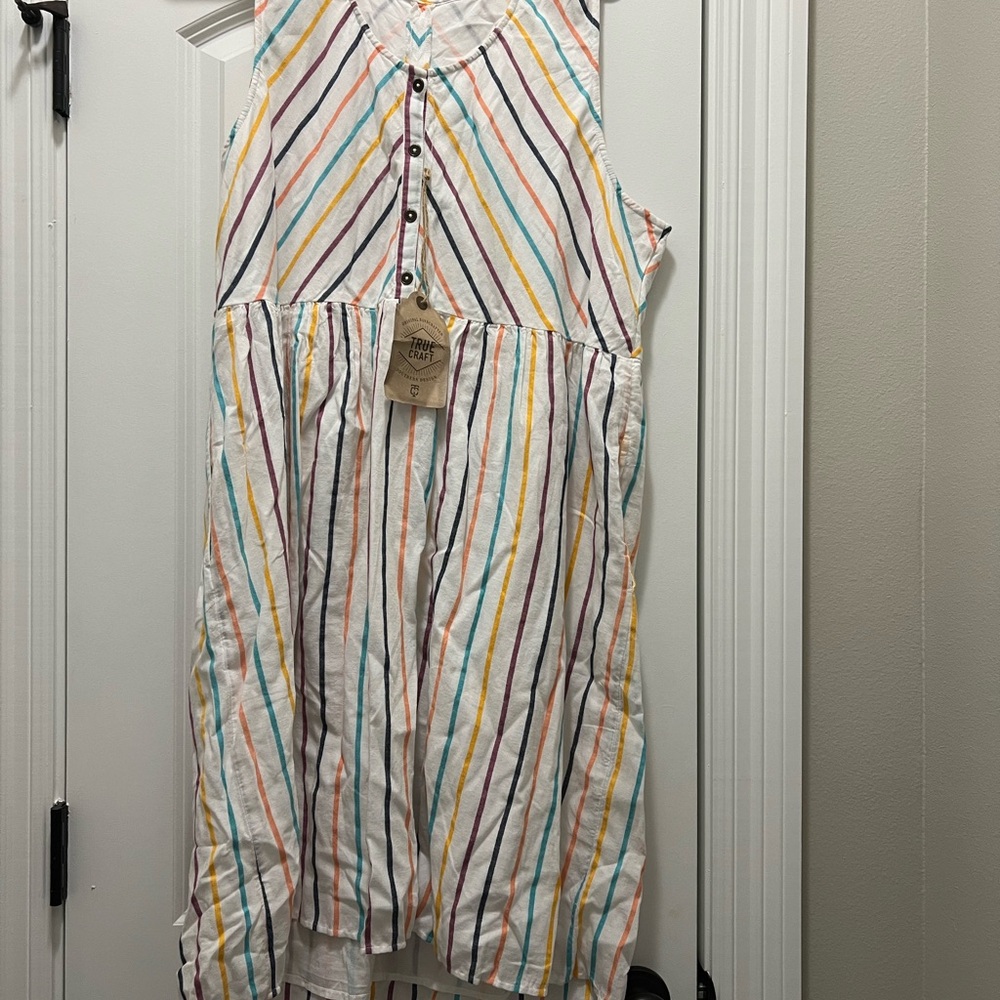 Colorful Striped Sleeveless Dress